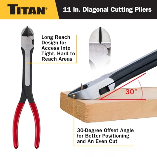 Titan 60780 11-Inch Diagonal Cutting Pliers - size: 11-Inch