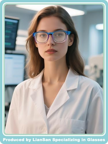 LianSan Safety Glasses Over Eyeglasses for Women - Anti-Fog Goggles Fit Over Eyewear for ANSI Z87.1 Certified - color: New Blue/Clear