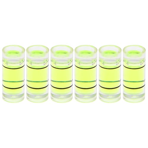 HARFINGTON 6pcs Small Cylindrical Bubble Level Vials 5x12mm PMMA Mini Horizontal Bubble Spirit Level Measuring Layout Tools for RV TV Picture Frame Hanging Tool Leveler - size: 5x12mm