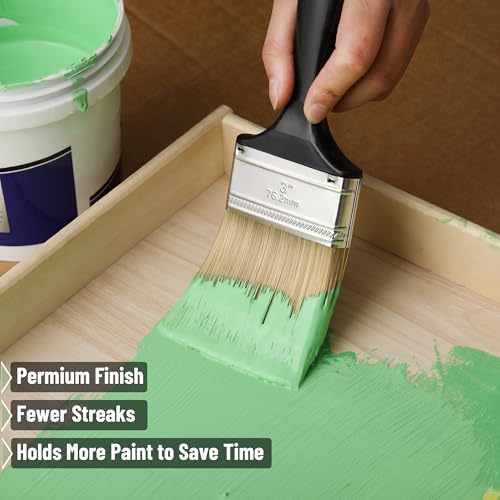 Bates- Paint Brushes, 4-Inch, 4 Pack, Flat Paint Brushes