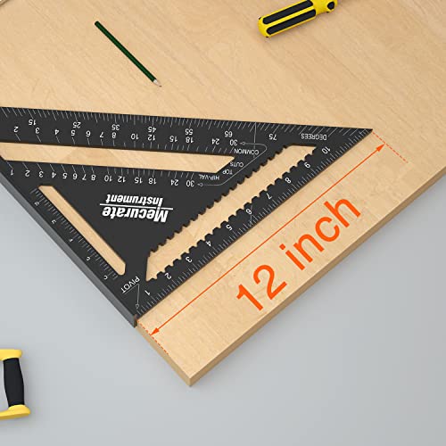Mecurate 12-Inch Rafter Square, Die-Cast Aluminum Carpenter Square - color: 12" Carpenter Square