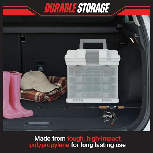 Stalwart Portable Tool Box Small Parts Organizer with Drawers, White