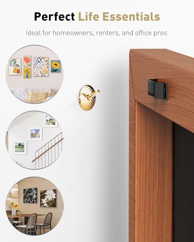 Uniclife 80 Pcs Picture Hangers, Picture Hanging Kit 4 Sizes - size: 80 Pcs, style: Gold