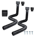 Prestantious 7ft Long Downspout Extensions Flexible Drainage Pipe,2-Pack - color: 2-Pack, Black