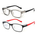 ALWAYSUV Kids 2 Pack Safety Glasses Anti Fog Goggles Blue Light Blocking Glasses Clear Lens Protective Eyewear 5-12 Ages - color: Black+red