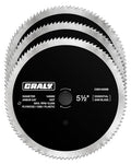 CRALY 5-1/2 Inch 100 Teeth Circular Saw Blade, 5/8 Inch Arbor, Thin Kerf, for Cutting Plywood, OSB, Plastic, Paneling & Vinyl Siding, 3-Pack(C055100WB-3) - size: 5-1/2" 100T(2-pack)