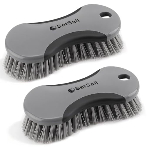 SetSail Multi-Purpose Scrub Brush of 2 Pack, Black Grey - color: Black Grey