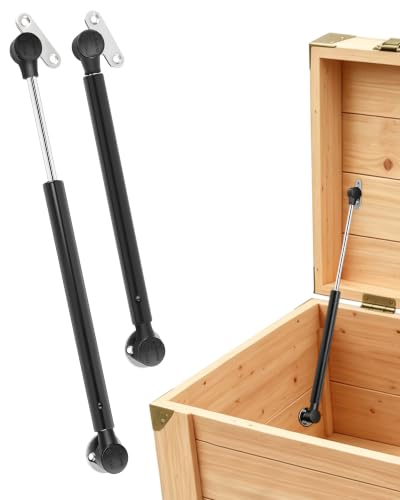 2 Pack Toy Box Hinges Soft Close 15 inch, 150N Gas Strut Slow Close Hinges - color: Black
