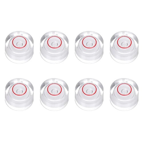 HARFINGTON 8pcs Circular Bubble Spirit Level 10x6mm Mini Round Bubble Spirit Level Little Measuring Layout Tools for TV Industrial Carpentry Picture Frame, White/Red - color: White/Red, size: 10x6mm