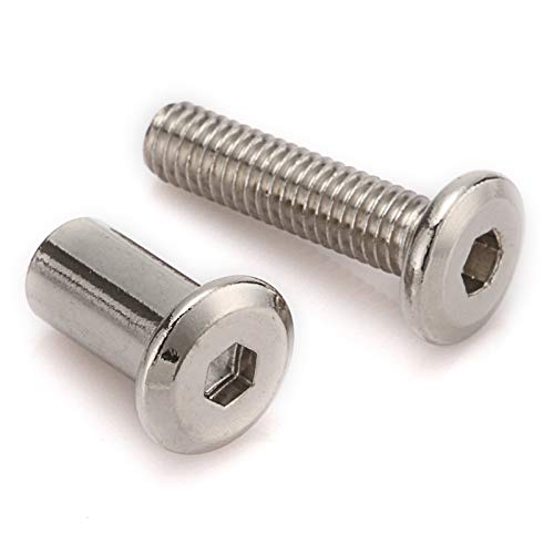 30pcs M6 Furniture Joint Connector Bolt & Cap Nut Kit 16mm - size: 16mm (30pcs)