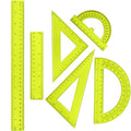 Tenare 6 Pcs Math Geometry Ruler Straight Protractor Triangle, Yellow - color: Yellow