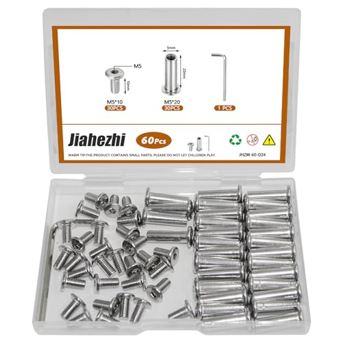 30 Sets M5 x 20mm Stainless Steel Furniture Joint Connector Bolts - size: M5 x 20-30 Sets