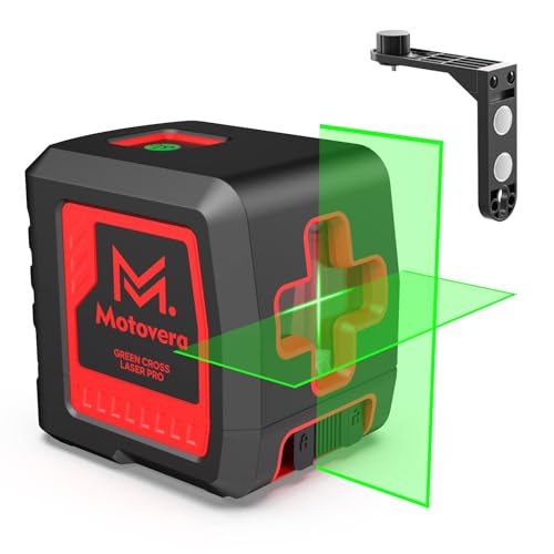 Self-Leveling Laser Level, 100Ft Green Cross Line Rotary Laser Tool - 4 Brightness Modes, Manual & Pulse Mode for Indoor/Outdoor Use, IP54 Waterproof with Carrying Bag - size: M