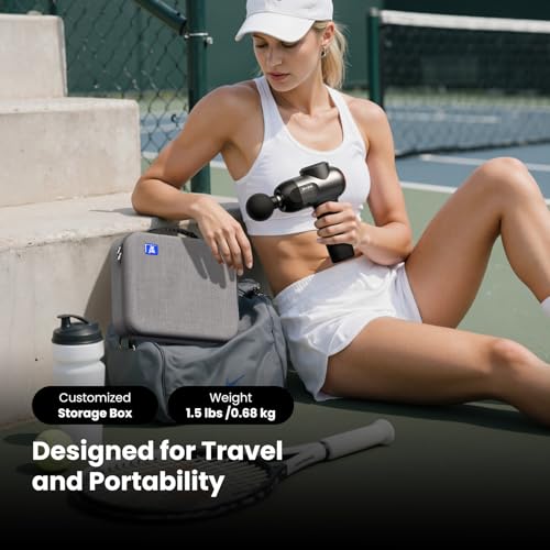 BOB AND BRAD C2 Ultra Massage Gun with Heat, Red LED & Infrared, FSA Eligible Deep Tissue Percussion Massager for Pain Relief, Electric Muscle Recovery for Athletes, HSA Approved - color: Phantom Black