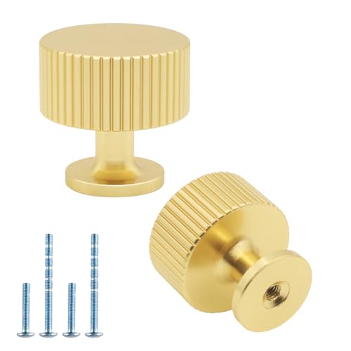 20 Pack Gold Cabinet Knobs Drawer Knobs, Brushed Brass Dresser knob - color: Gold, size: 20 Pack