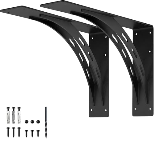 20 inch Heavy Duty Shelf Brackets , Max Load 1100 Lbs ,Premium Alloy Metal Mantel Brackets (Set of 2) Fireplace Mantel Brackets - Countertop Support Brackets (20 x 13.5 inch - size: 20 inch x 13.5 inch