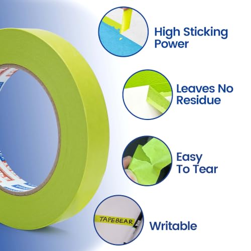 ADHES Green Delicate Surface Washi Masking Tape Painter Tape 0.7Inch - size: 18mm x 50m