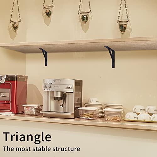 Heavy Duty Shelf Brackets - 8 Pcs L Shaped Metal Wall Mount Shelves Support for Floating Shelves (3.7 x 6 inch) (Pack of 2) - size: 3.7 x 6 inch Black (Pack of 2)