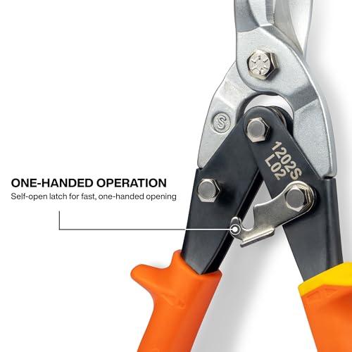 Klein Tools 1202S Metal Shears, Aviation Snips, Straight Cut - style: Straight-Cutting