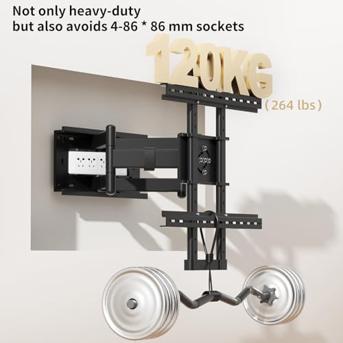Full Motion TV Wall Mount for 50-90", Hold 264 lbs, ±90° Rotation - size: 50-90 inch