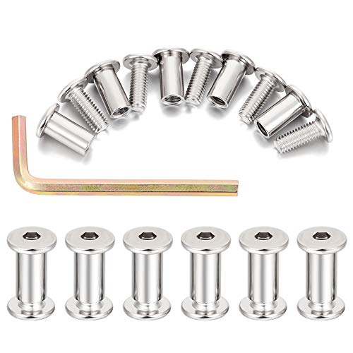 40 Sets Silver Furniture Connector Bolts M6x15mm Binding Screws for Wood - color: M6x15mm-D