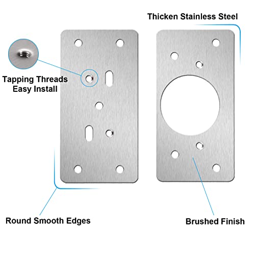 12-Pack Stainless Steel Cabinet Hinge Repair Kit - Door Hinge Repair Plate With Mounting Screws