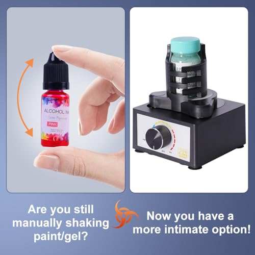 Mini Vortex Mixer, DIY/Gundam Model Paint Shaker, Hands-Free, 300~2400rpm, Three-Stage Speed Mix, Suitable 10-100ml Shaker, for Paint, Nail Polish, Lab, Paints Acrylic, Eyelash Adhesives
