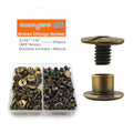 60 Sets Bronze Chicago Binding Screws Assorted Kit Nail Rivet Chicago Button DIY Leather Decoration Bookbinding Round Flat Head Stud Screw (Bronze 3/16" x1/6"-60 Sets) - size: Bronze-3/16"*1/6"-60