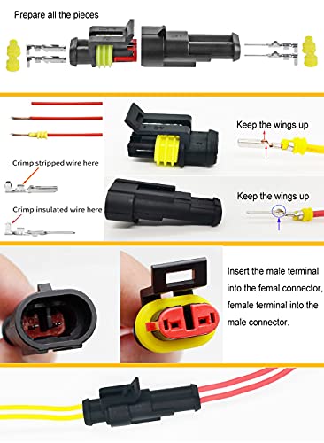 800pcs 1/2/3/4/5/6 Pin Automotive Waterproof Wire Connector with Crimper - color: 800pcs With Crimper