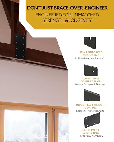 4 Pcs Ultra-Thick Straight Mending Plate, 9.25" x 4.5" Extreme Weatherproof Flat Bracket, Heavy Duty Steel I-Shape Timber Connector for 6x6 8x8 Lumber, Outdoor Pergola, Deck & Cabin - size: 4 Pack, style: P-Shape Tie