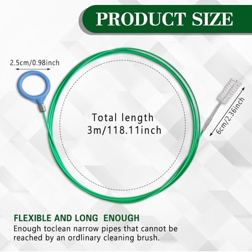 Auto Sunroof Drain Cleaning Tool, Car Wash Brush, 120 Inch Long Flexible Drain Brush Pipe Cleaners for Car, Auto Sunroof Pipe Cleaning Slim Drain Dredging Tool for Drains Sewers Windshields (3M) - color: 3m