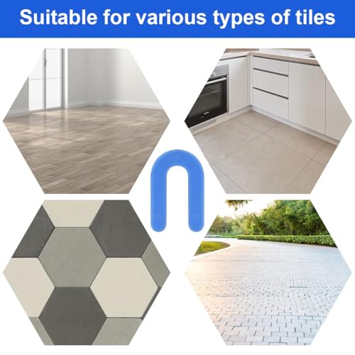 DGSL 500 Pcs Horseshoe Shims U Shape Plastic Shims Tile Spacers 1/16 Inch - color: Blue, size: 1/16*500