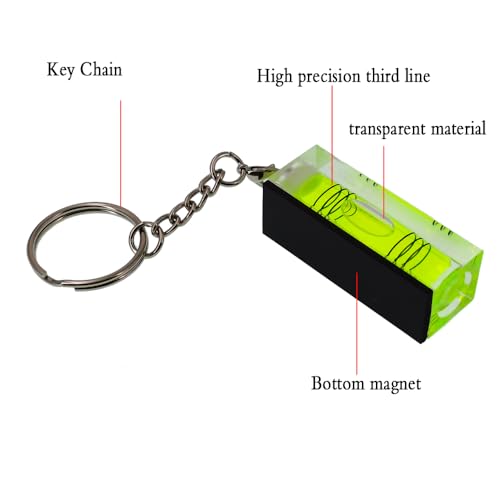 2 high-precision mini three line bubble level gauges, small household key hanging chain level ruler (magnetism, 44x15x17mm) - size: 44x15x17mm, style: magnetism
