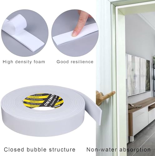 White Foam Tape Weather Stripping Sealing Sponge,1.8in x 9.84FT, - color: White, size: 1.8in x 9.84FT,