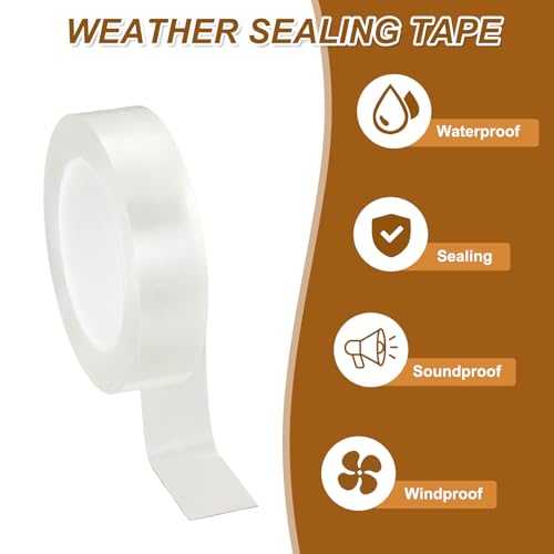 uxcell Window Weather Sealing Tape, 1.2 Inch x 32.8 ft (31.5mil Thick) - size: 1.2 Inch x 32.8 ft x 31.5mil