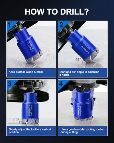 3" Diamond Hole Saw, Wet/Dry Diamond Core Bit for Tile Granite - size: 3"(76mm)