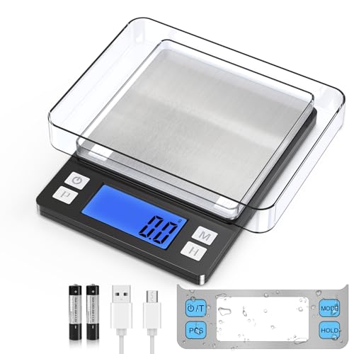 BOMATA Upgraded Small Food Scale with 0.1 g/0.001 oz High Precision - size: 0.1g/3kg Black