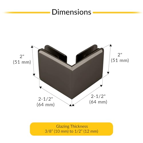 Brixwell Beveled Style 90 Degree Glass To Glass Clamp Polished Nickel - color: Polished Nickel