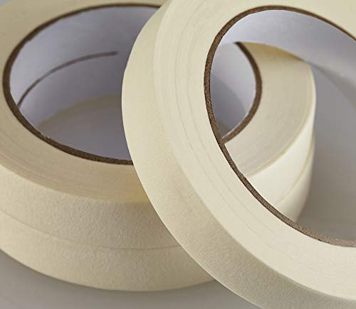 Lichamp Masking Tape 10 Pack General Purpose Beige White Color, 0.75 inch x 55 Yards x 10 Rolls (550 Total Yards), for Painting, Home, Office, School Stationery, Arts, Crafts etc. (3004) - size: 0.71 inch