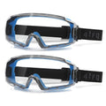 Clear Safety Goggles Glasses 2 Pack - Anti-Fog, Scratch and UV380 Lens | Adjustable Non-Slip Strap, ANSI Z87.1 Certified, Eye Protection, Chemistry Lab Work & Industrial Use, for Men & Women - color: Blue