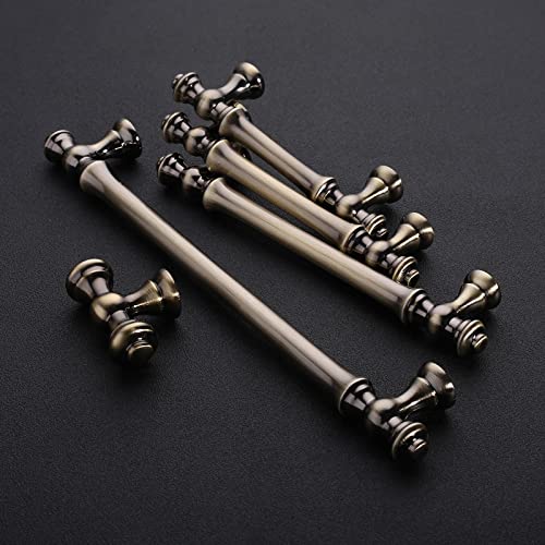 Asidrama 10 Pack 3 Inch(76mm) Brushed Antique Brass Kitchen Cabinet Handles, Cabinet Pulls Kitchen Cabinet Hardware for Cupboard Drawer Pulls - color: Brushed Antique Brass, size: 3" Hole Center, style: 10 Pack