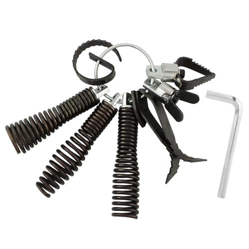8-Piece Drain Snakes Drill Attachment, Used in 50FT-100FT Drain Cleaning Machine, Suitable for 5/16-inch to 3/4-inch Drain Snakes Cable, Tackle Tough Clogs with Precision