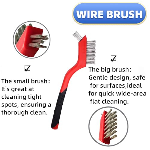 6-Pack Dual-Head Wire Brush Set for Rust, Paint and Precise Metal Cleaning. - size: 6PCS Wire Brushes