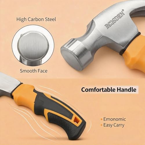 BOOSDEN 8 oz Short Claw Hammer Stubby Small Kids Hammer - size: Small Claw Hammer
