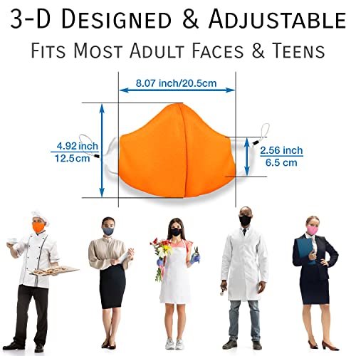 Arcarius Breathable Sports Face Mask – Moisture Wicking Gym & Travel Fit (3-Pack) - color: Orange