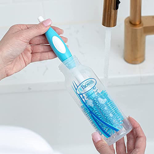 Dr. Brown's Baby Bottle and Nipple Brush Soft Touch and Sponge Brush, Blue Variety Pack, 2 -Pack - color: Blue Variety Pack, size: 2-Pack