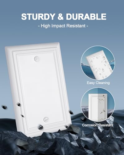Switch Plates Outlet Covers, 2-Pack Metal Wall Plates, Pure White - color: Pure White, size: 1 Blank 2PK