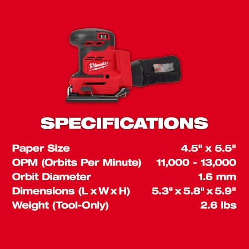 v For Milwaukee M18 Orbital 1/4 Sheet Sander (Bare Tool) + TPT Premium cart storekid