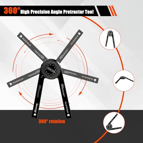 7 Inch Aluminum Miter Saw Protractor, Upgraded High-Precision Angle Measuring Tool, Includes Adjustment Wrench, Ideal for Carpenters, Plumbers, Construction Workers, and Home DIY Enthusiasts