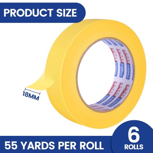 ADHES Yellow Masking Tape Painter Tape 18mm x 50m - size: 18mm x 50m